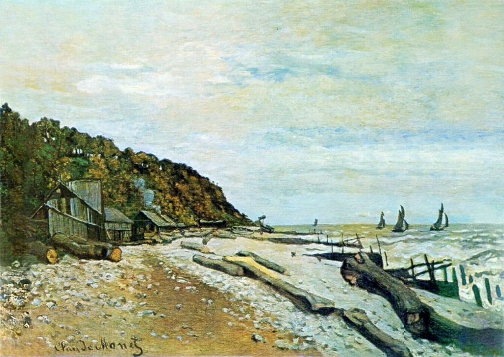 Boatyard near Honfleur (1864) - Claude Monet Tablo