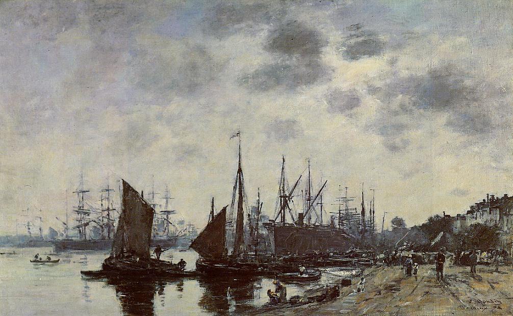 Bordeaux, Bacalan, View from the Quay - Eugène Boudin Tablo