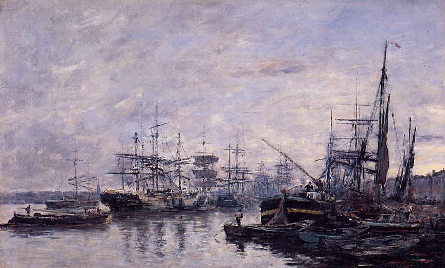 Bordeaux, the Port - Eugène Boudin Tablo