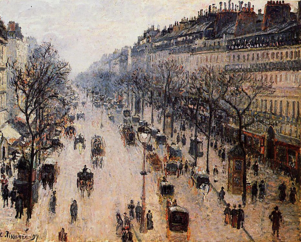 Boulevard Montmartre Winter Morning (1897) - Camille Pissarro Tablo