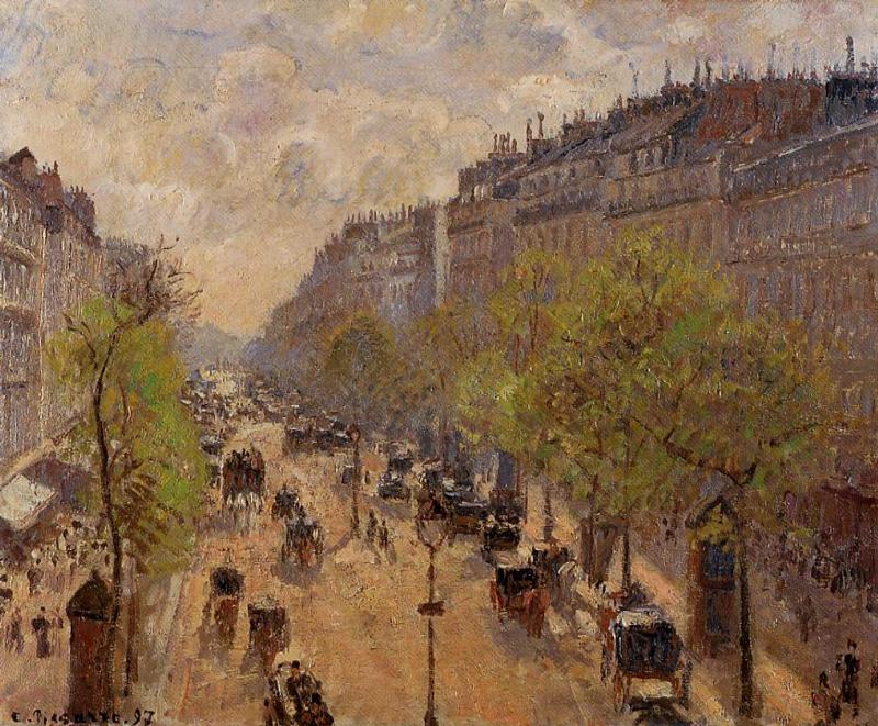 Boulevard Montmartre, Spring (1897) - Camille Pissarro Tablo