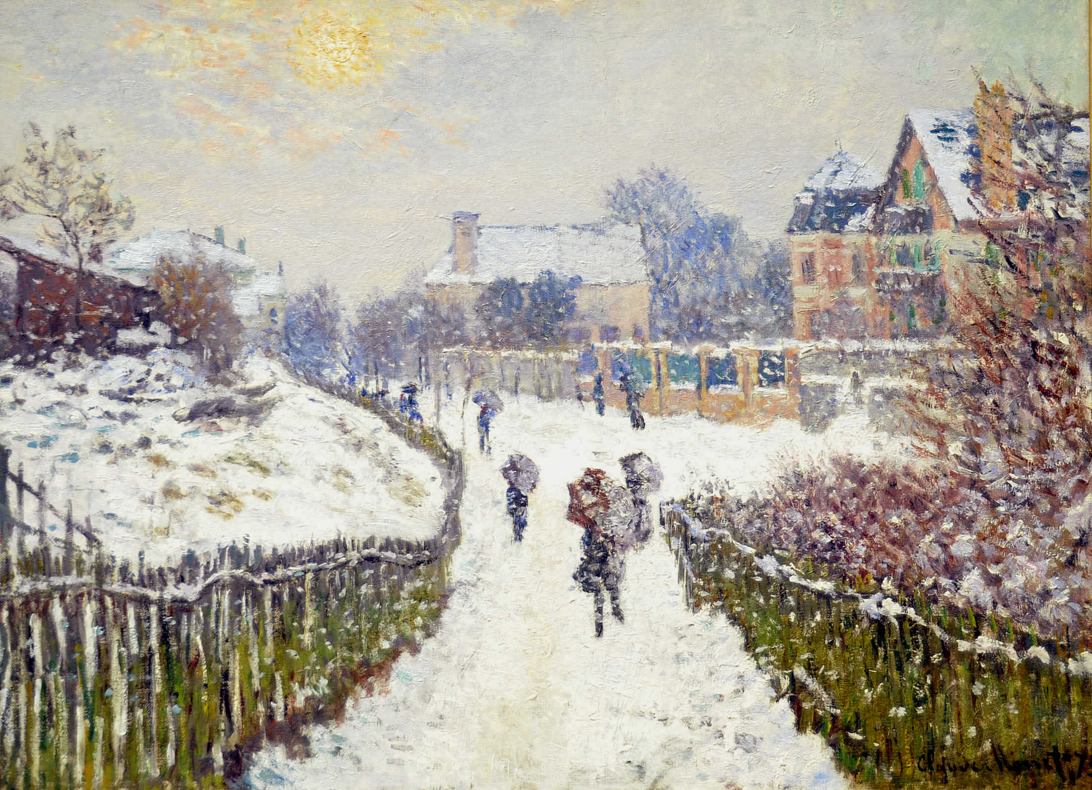 Boulevard Saint Denis, Argenteuil, in Winter (1875) - Claude Monet Tablo