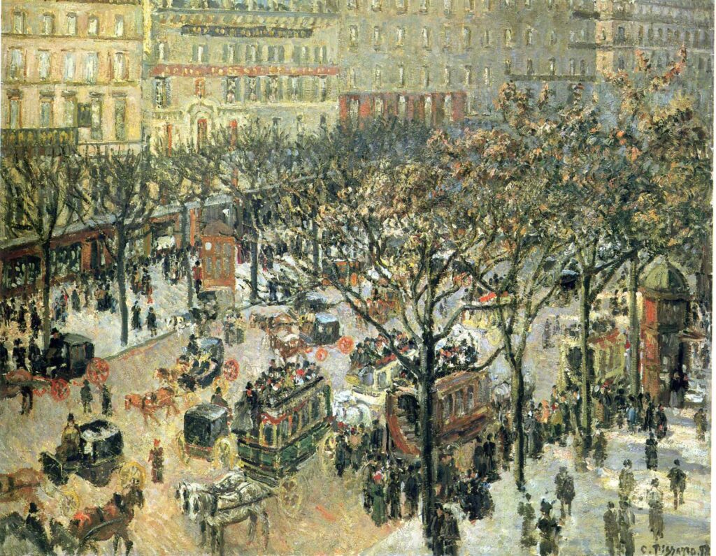 Boulevard des Italiens Morning, Sunlight (1897) - Camille Pissarro Tablo
