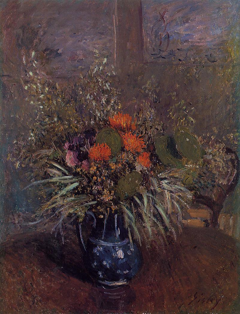 Bouquet of Flowers (1875) - Alfred Sisley Tablo