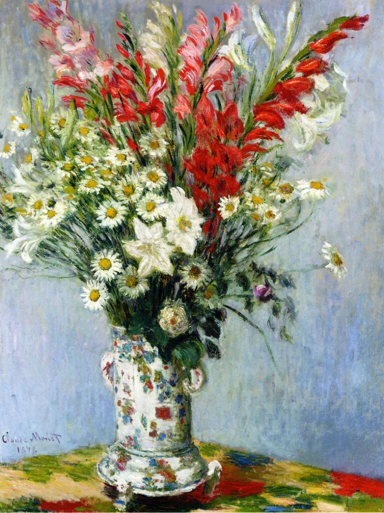Bouquet of Gadiolas, Lilies and Dasies (1878) - Claude Monet Tablo