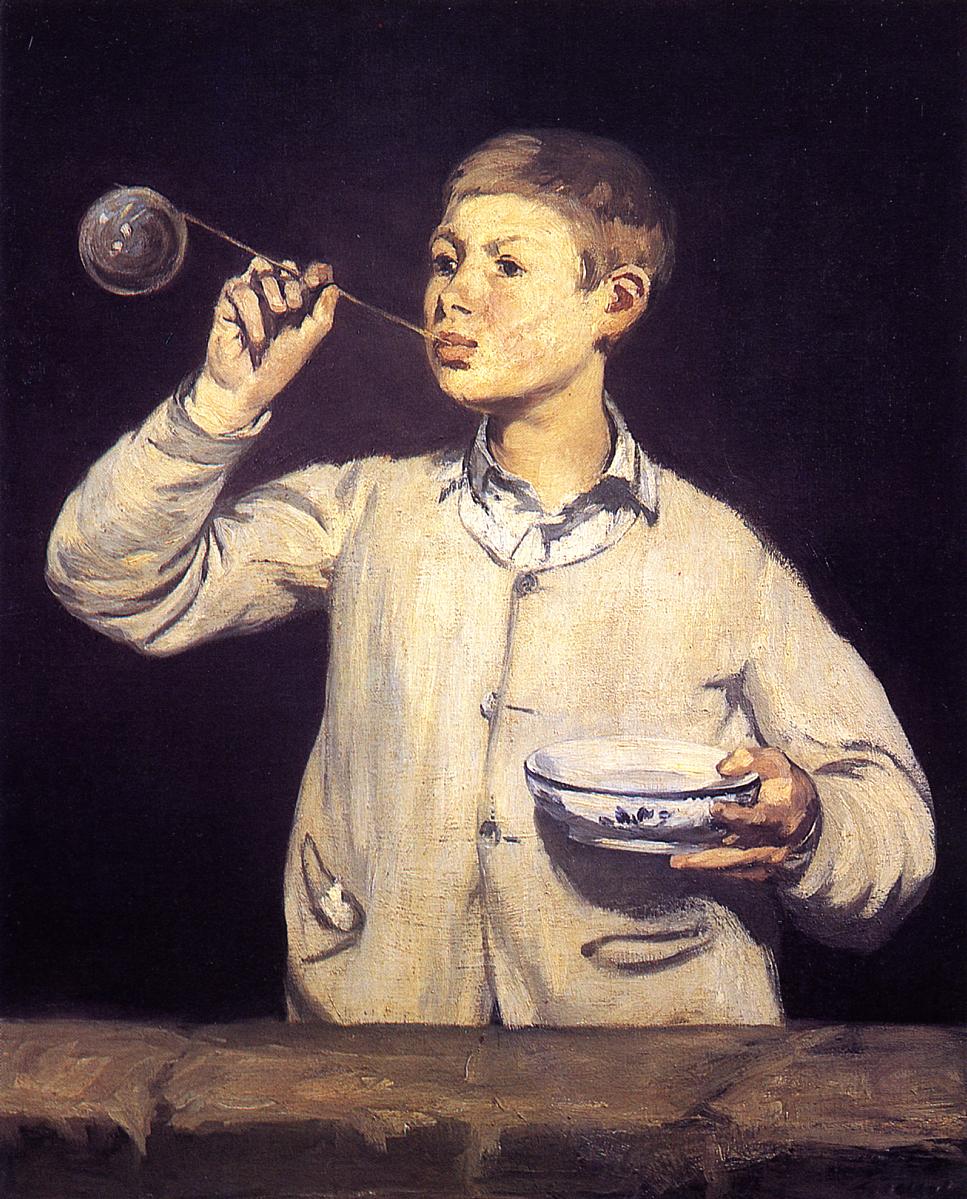 Boy Blowing Bubbles (1869) - Edouard Manet Tablo