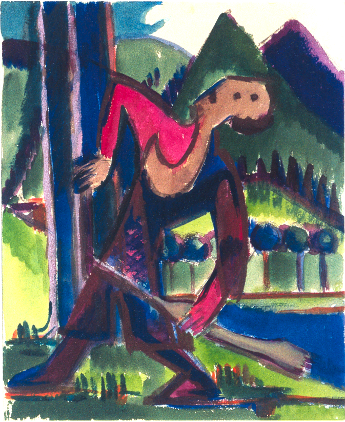 Boy with Arrow (1928) - Ernst Ludwig Kirchner Tablo