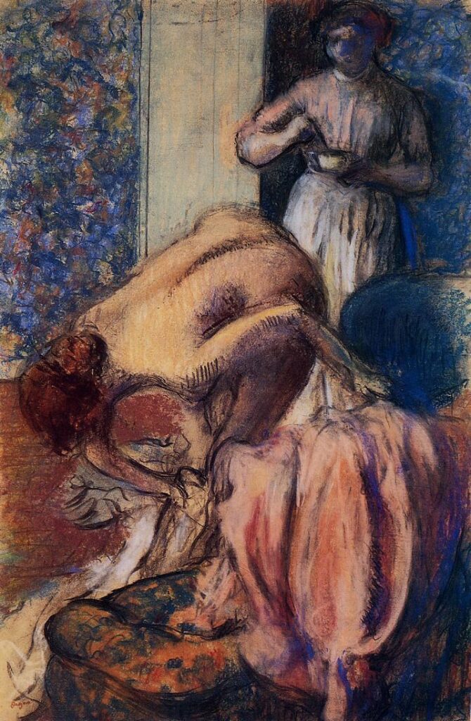 Breakfast after Bathing (1894) – Edgar Degas Tablo