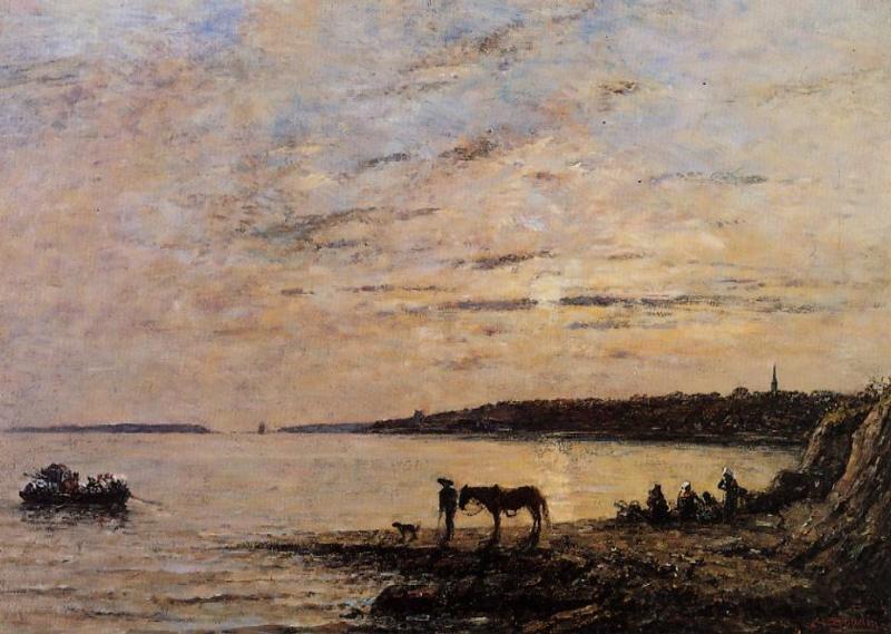 Brest, the Harbor - Eugène Boudin Tablo