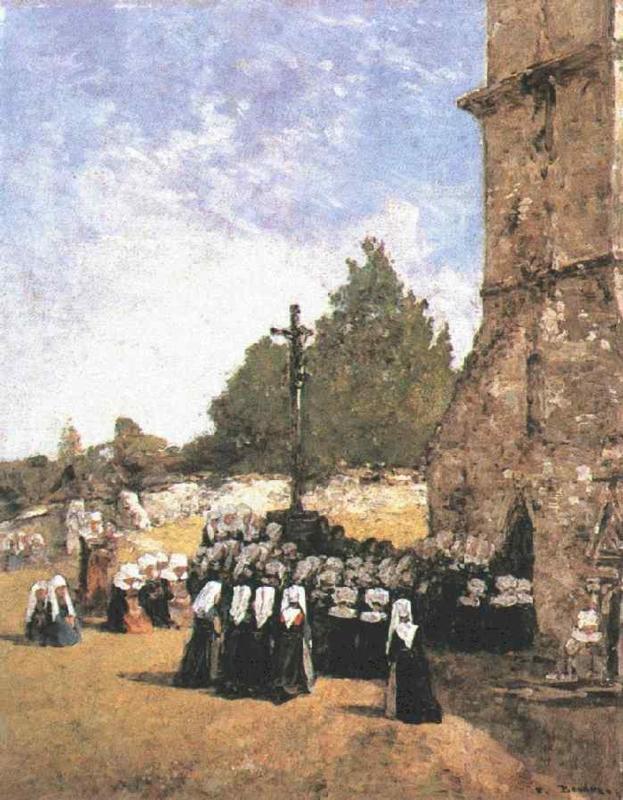 Breton Pardon - Eugène Boudin Tablo