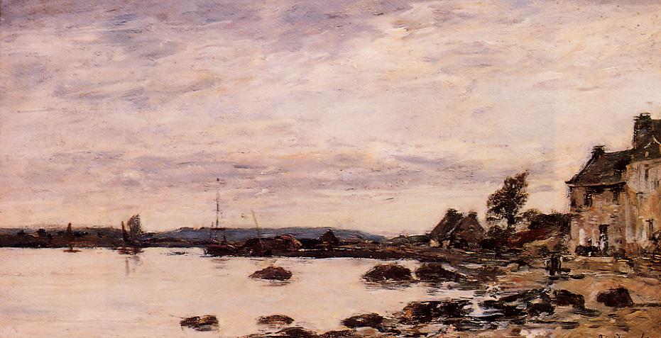 Breton Shoreline - Eugène Boudin Tablo