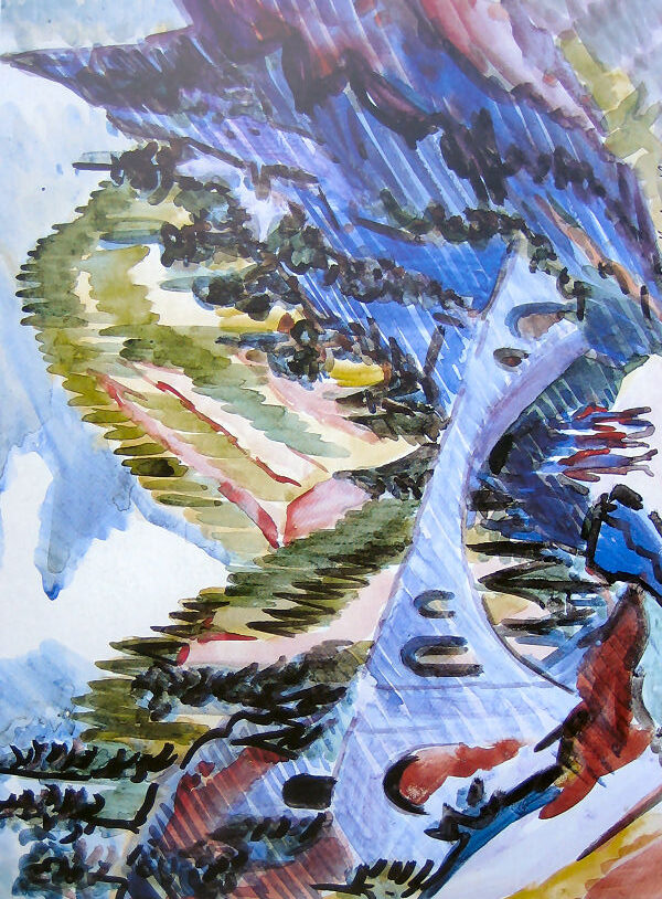 Bridge in Landwassertal (1919) - Ernst Ludwig Kirchner Tablo