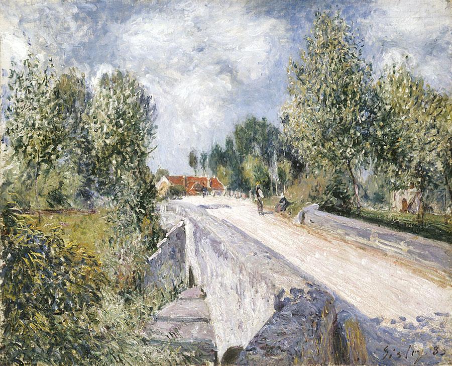 Bridge over the Orvanne near Moret (1883) - Alfred Sisley Tablo