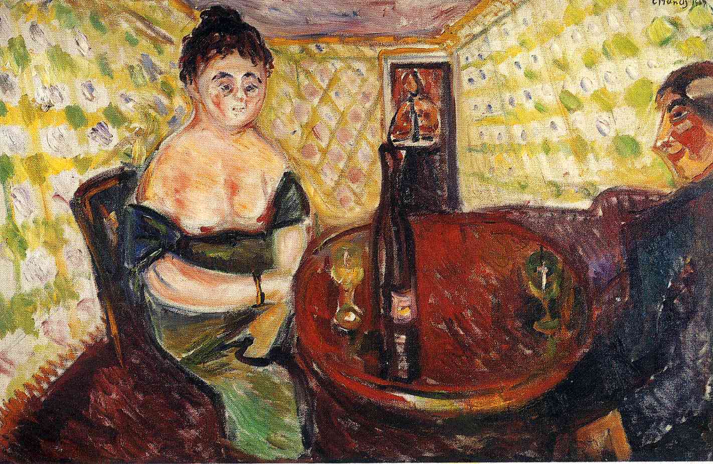 Brothel Scene. Zum sussen Madel (1907) - Edvard Munch Tablo