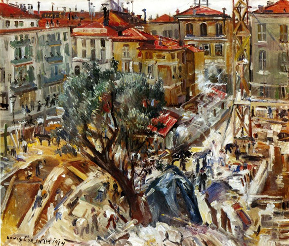 Building under Construction in Monte Carlo (1914) - Lovis Corinth Tablo