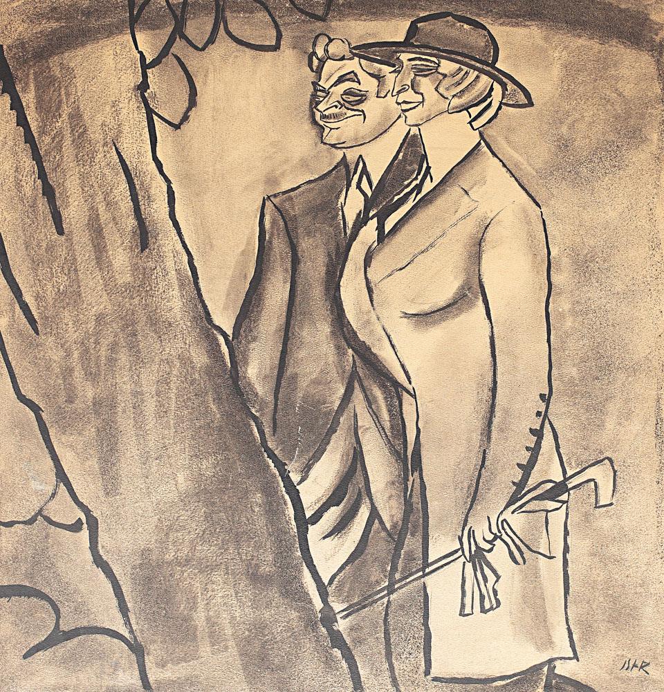 Burghezi la promenadă (Maria Filotti și Nicolae Soreanu) (1912) - Iosif Iser Tablo