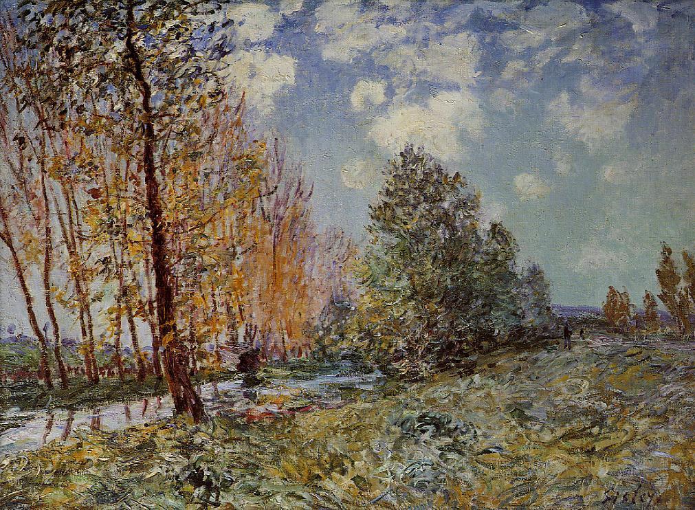 By the River (1881) - Alfred Sisley Tablo