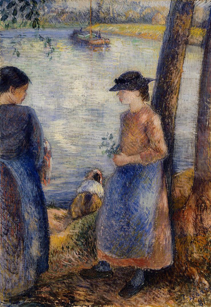 By the Water (1881) - Camille Pissarro Tablo