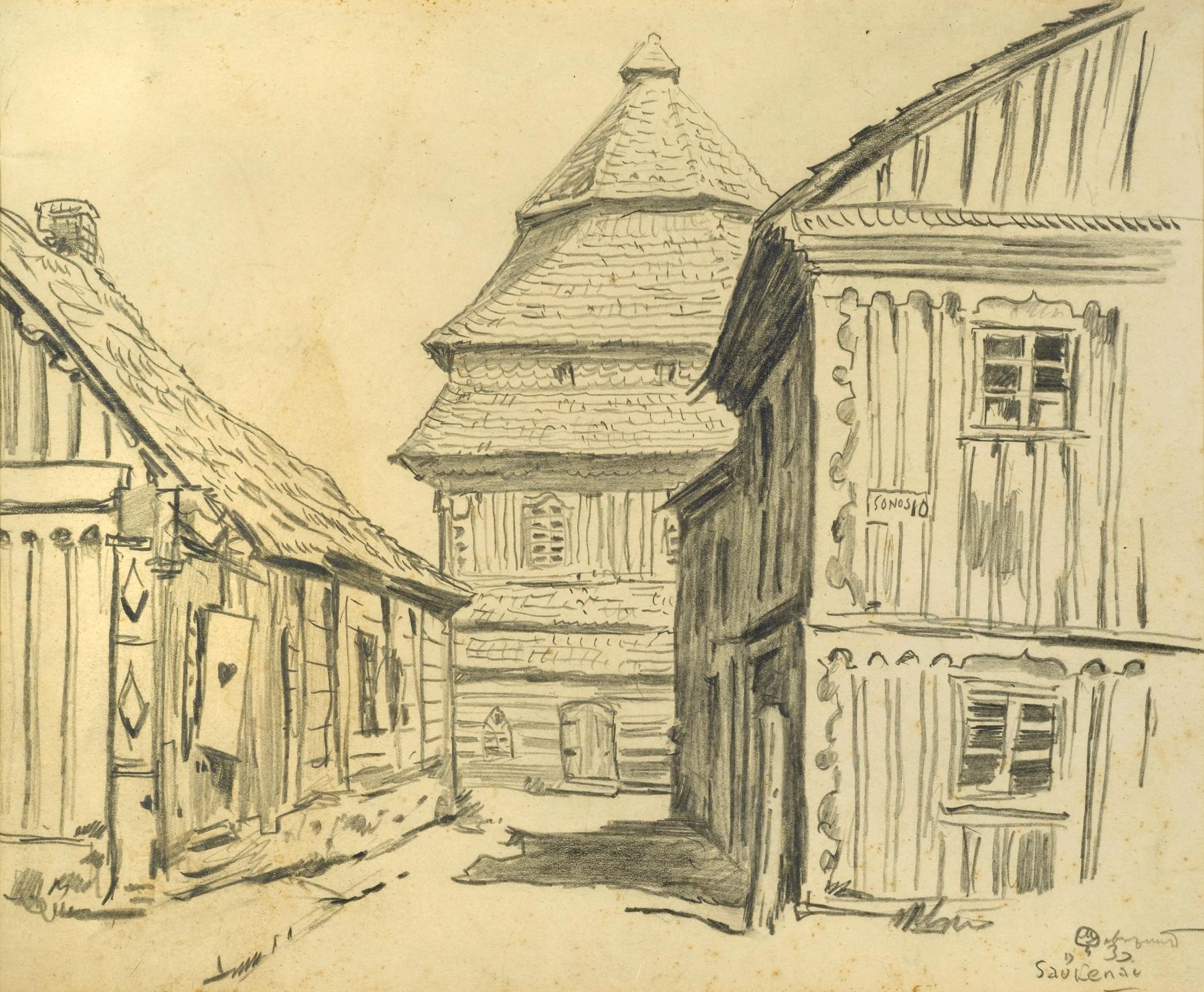 Šaukėnai (1930) - Mstislav Dobuzhinsky Tablo