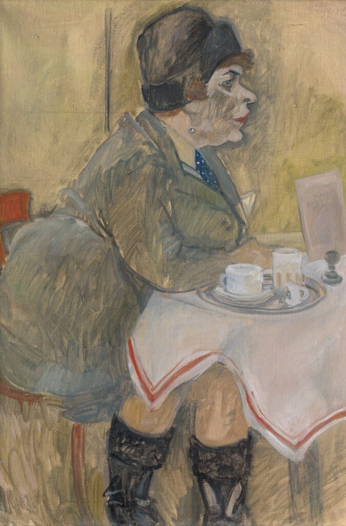 Café (Sitzende Im Café) (1920) - Georg Tappert Tablo