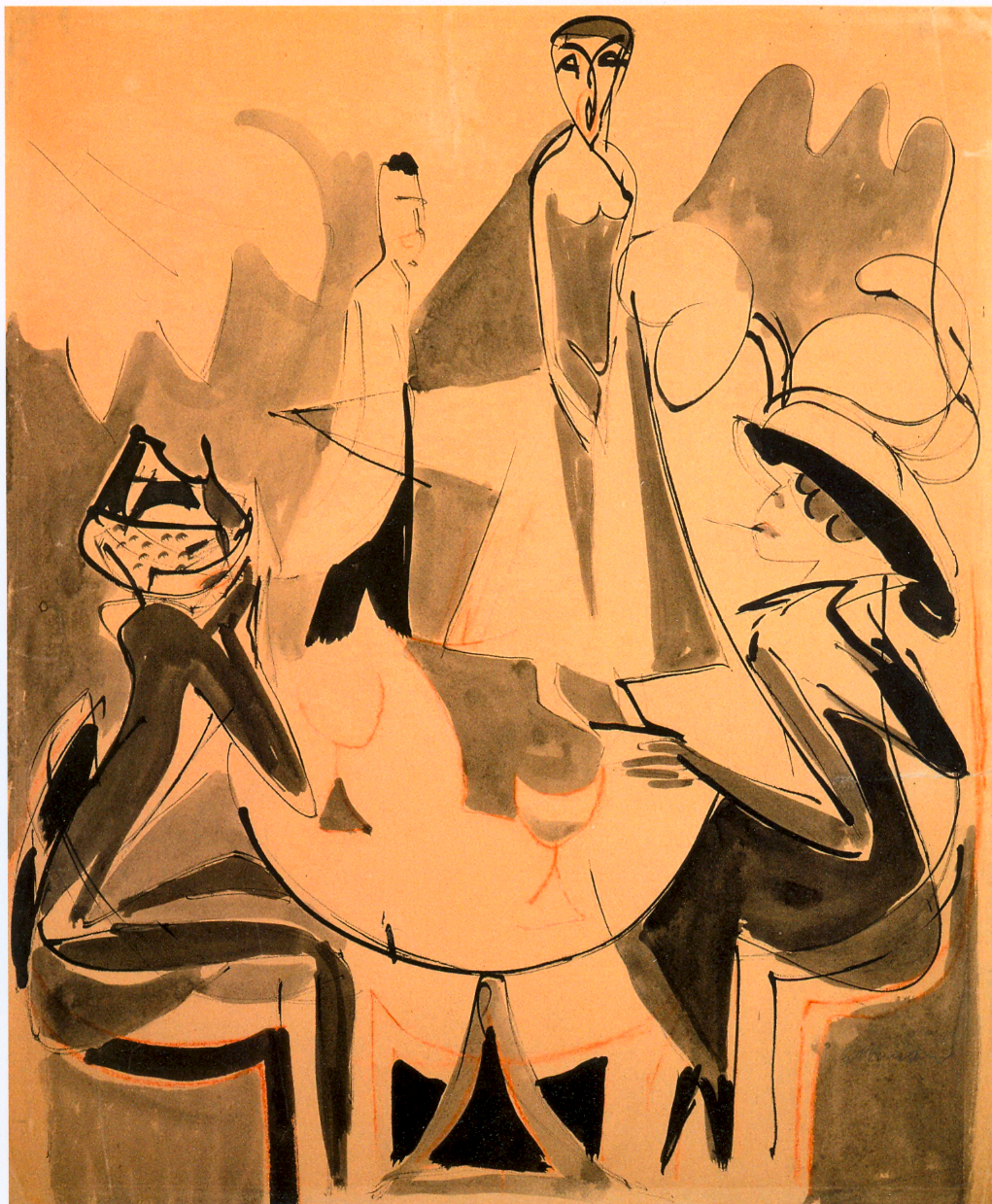 Café Chantant II (1929) - Ernst Ludwig Kirchner Tablo