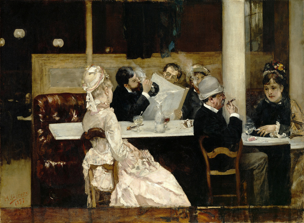 Café Scene in Paris (1877) - Henri Gervex Tablo