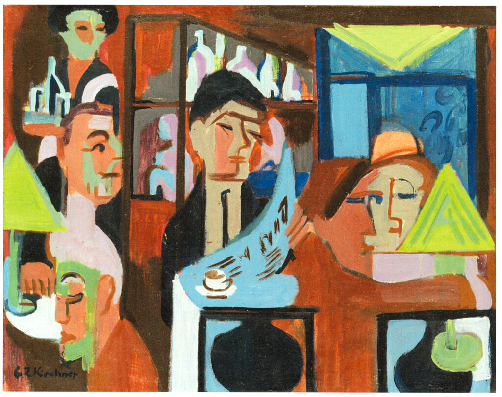 Café in Davos (1928) - Ernst Ludwig Kirchner Tablo