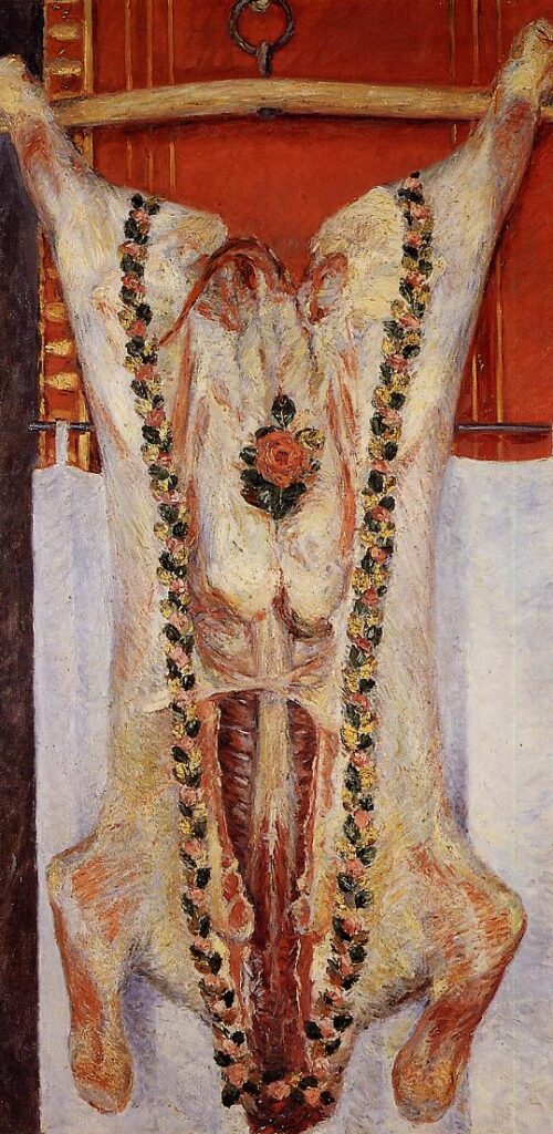 Calf in a Butcher Shop (1882) - Gustave Caillebotte Tablo