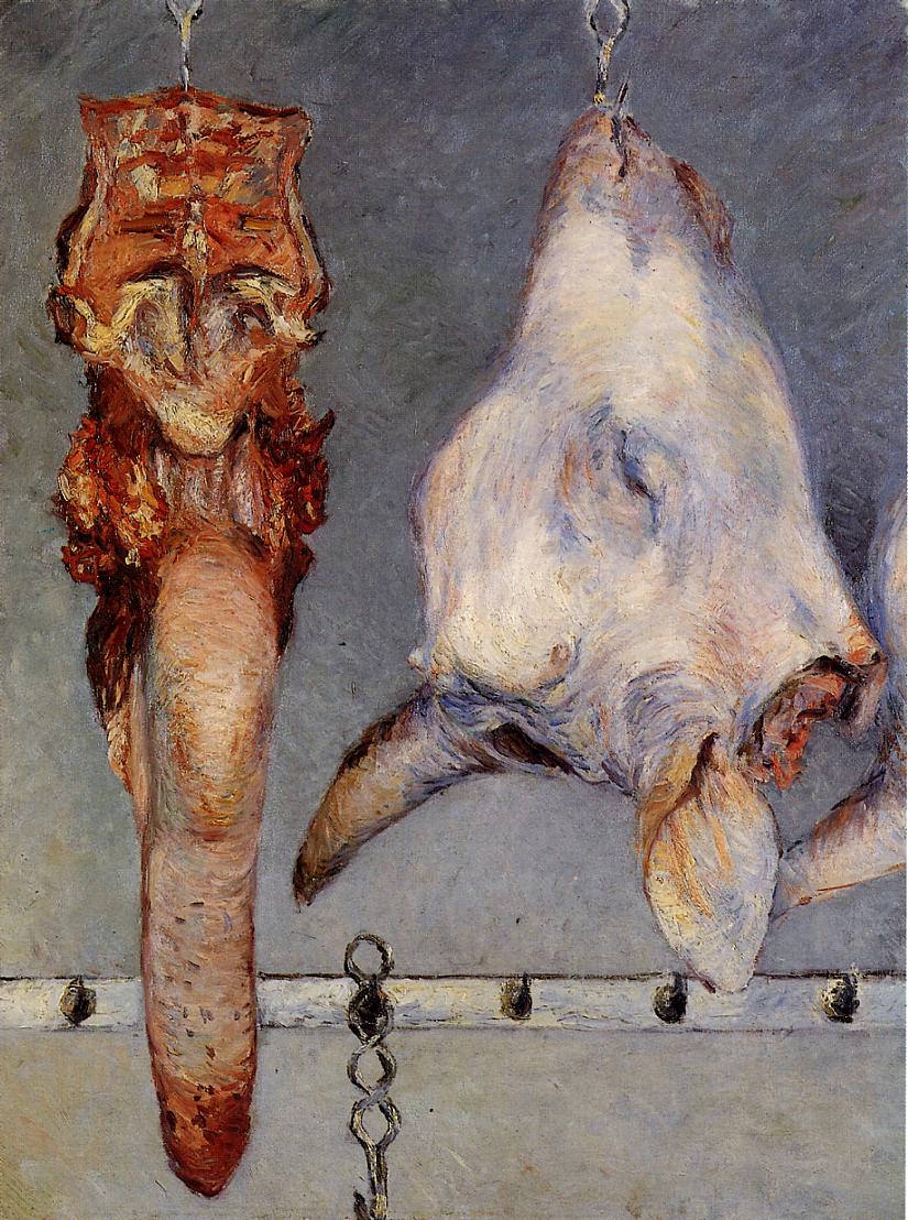Calf, Head and Ox Tongue (1882) - Gustave Caillebotte Tablo