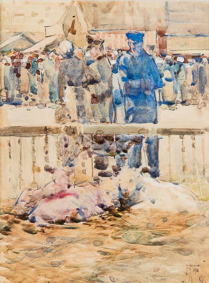Calves for Sale, Les Andelys, Normandy (1901) - Frances Hodgkins Tablo