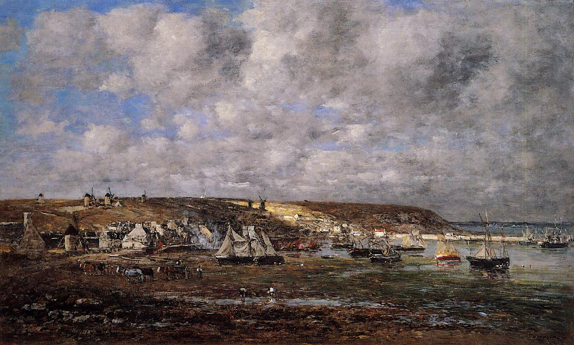 Camaret, Low Tide (1873) - Eugène Boudin Tablo