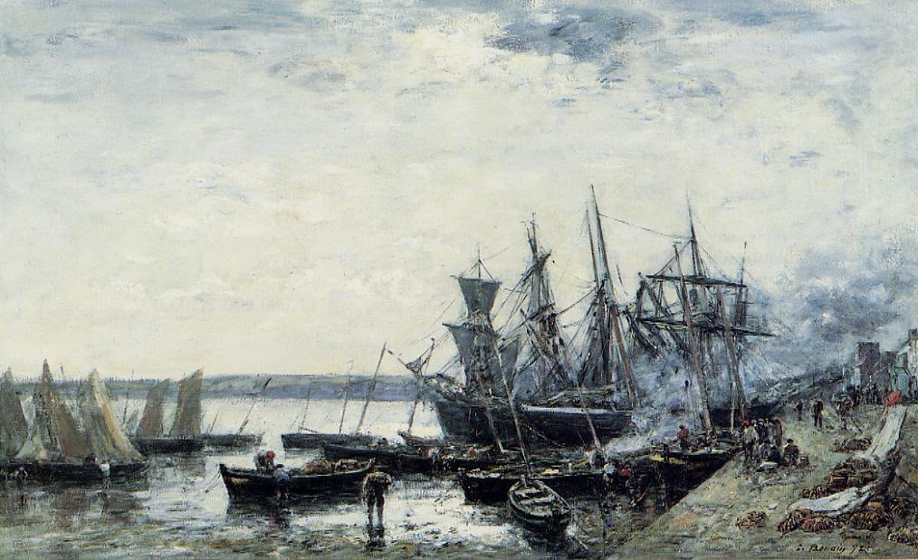 Camaret, the Port (1872) - Eugène Boudin Tablo