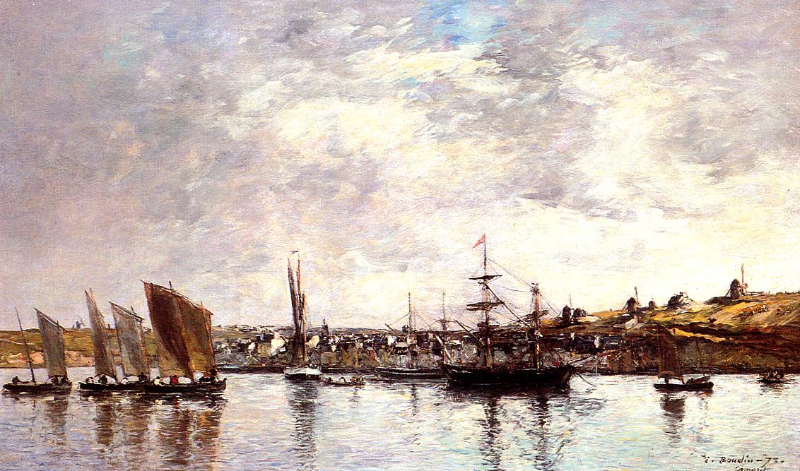 Camaret, the Port - Eugène Boudin Tablo