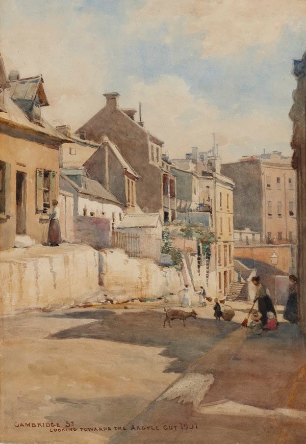Cambridge St., looking towards the Argyle Cut (1901) - Julian Ashton Tablo