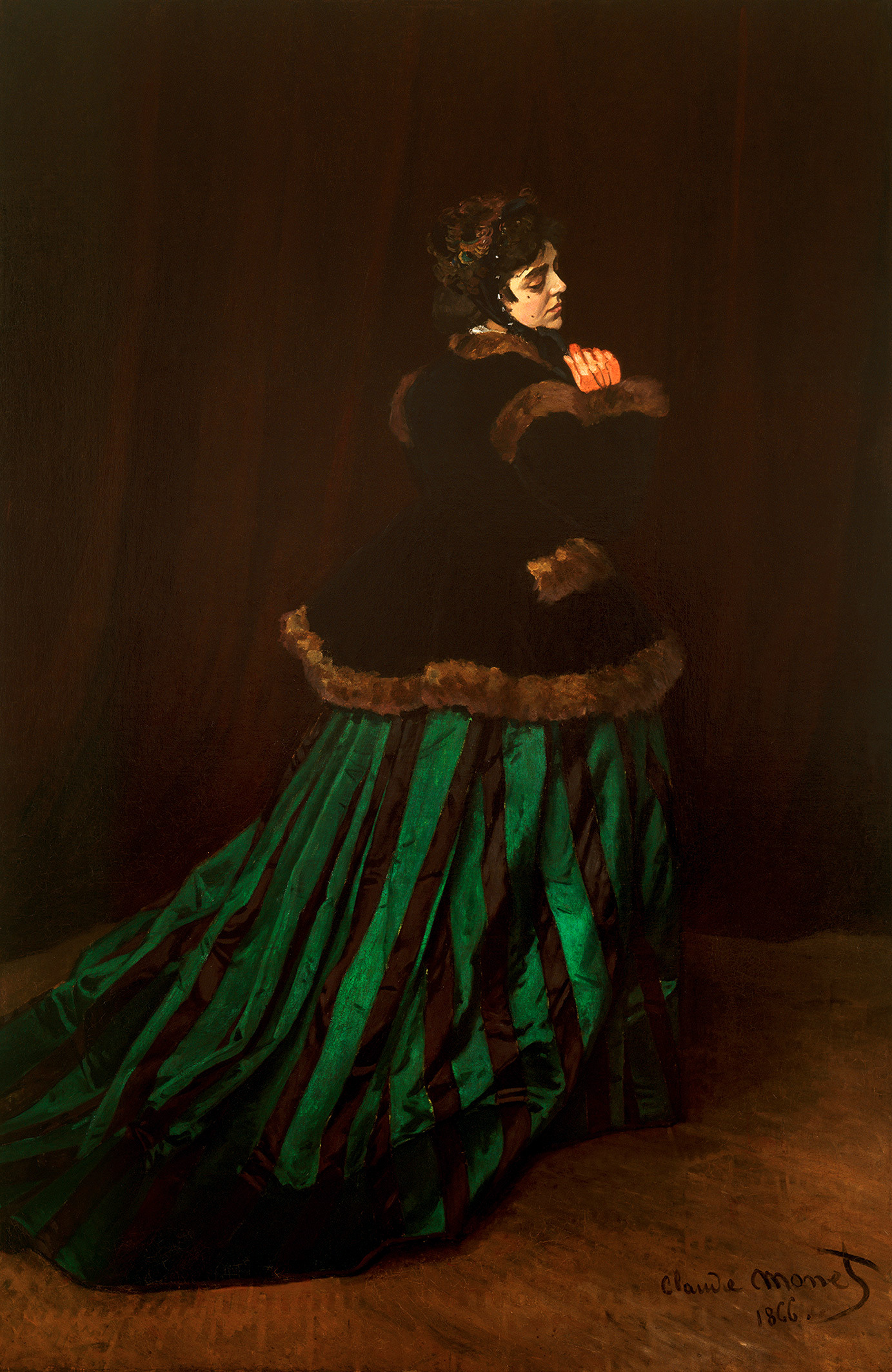 Camille (also known as The Woman in a Green Dress) (1866) - Claude Monet Tablo