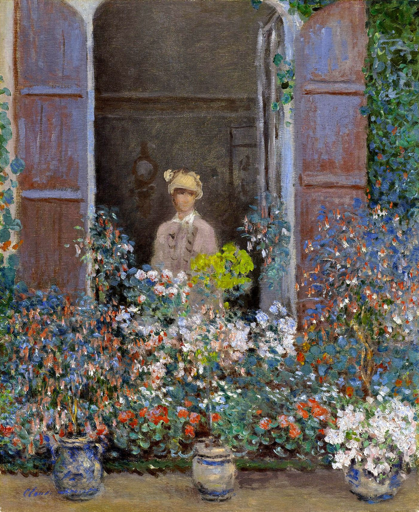 Camille Monet at the Window, Argentuile (1873) - Claude Monet Tablo