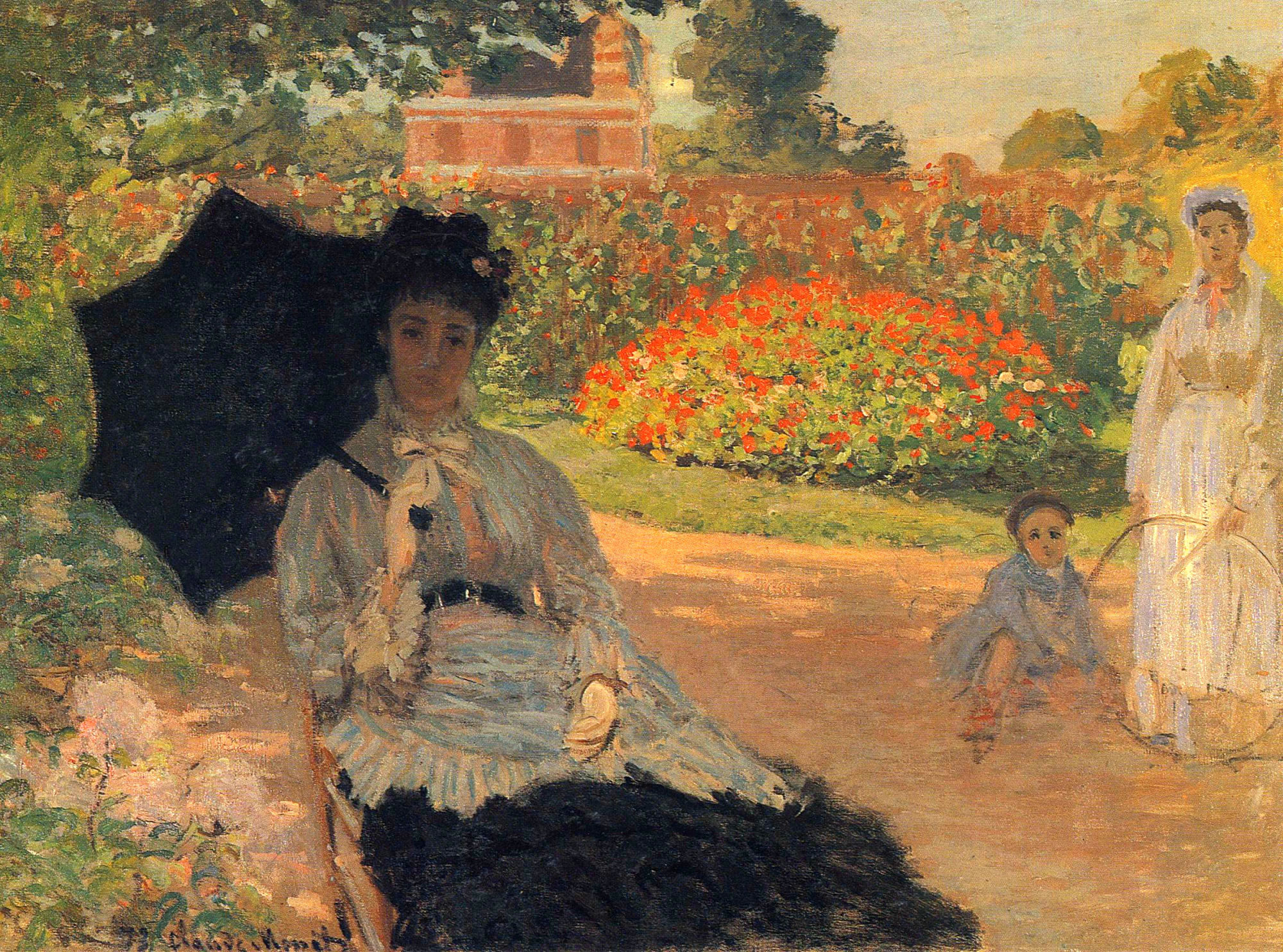 Camille Monet in the Garden (1873) - Claude Monet Tablo