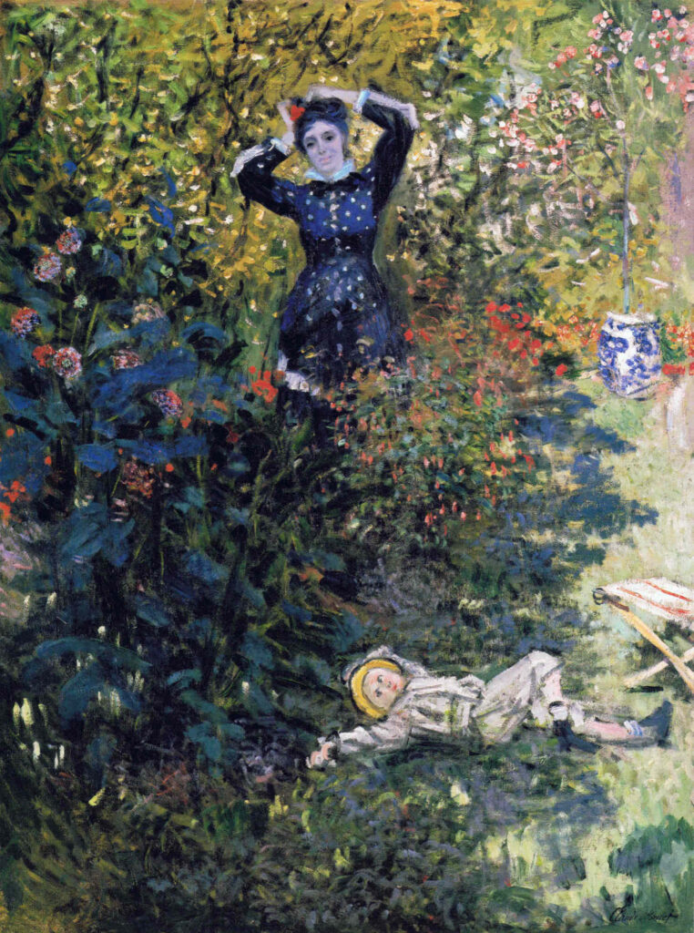 Camille and Jean Monet in the Garden at Argenteuil (1873) - Claude Monet Tablo