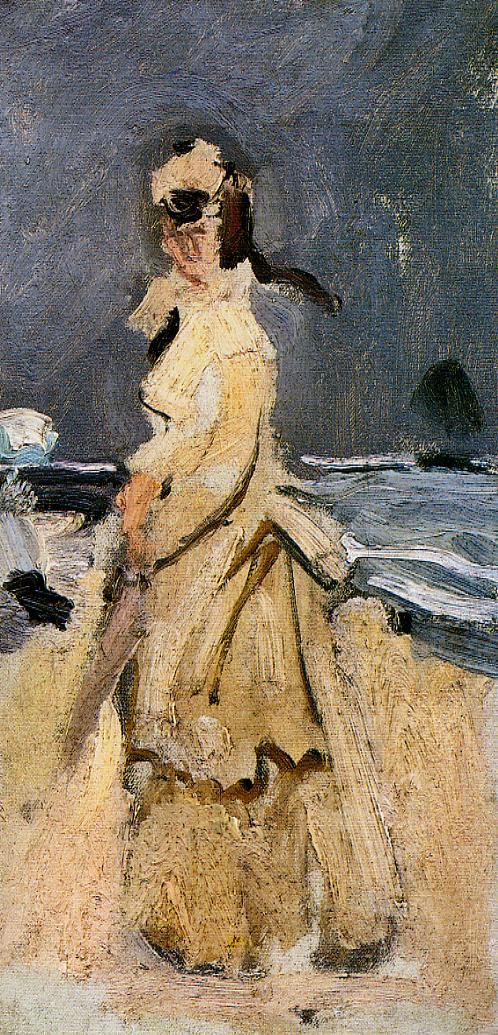Camille on the Beach (1870) - Claude Monet Tablo