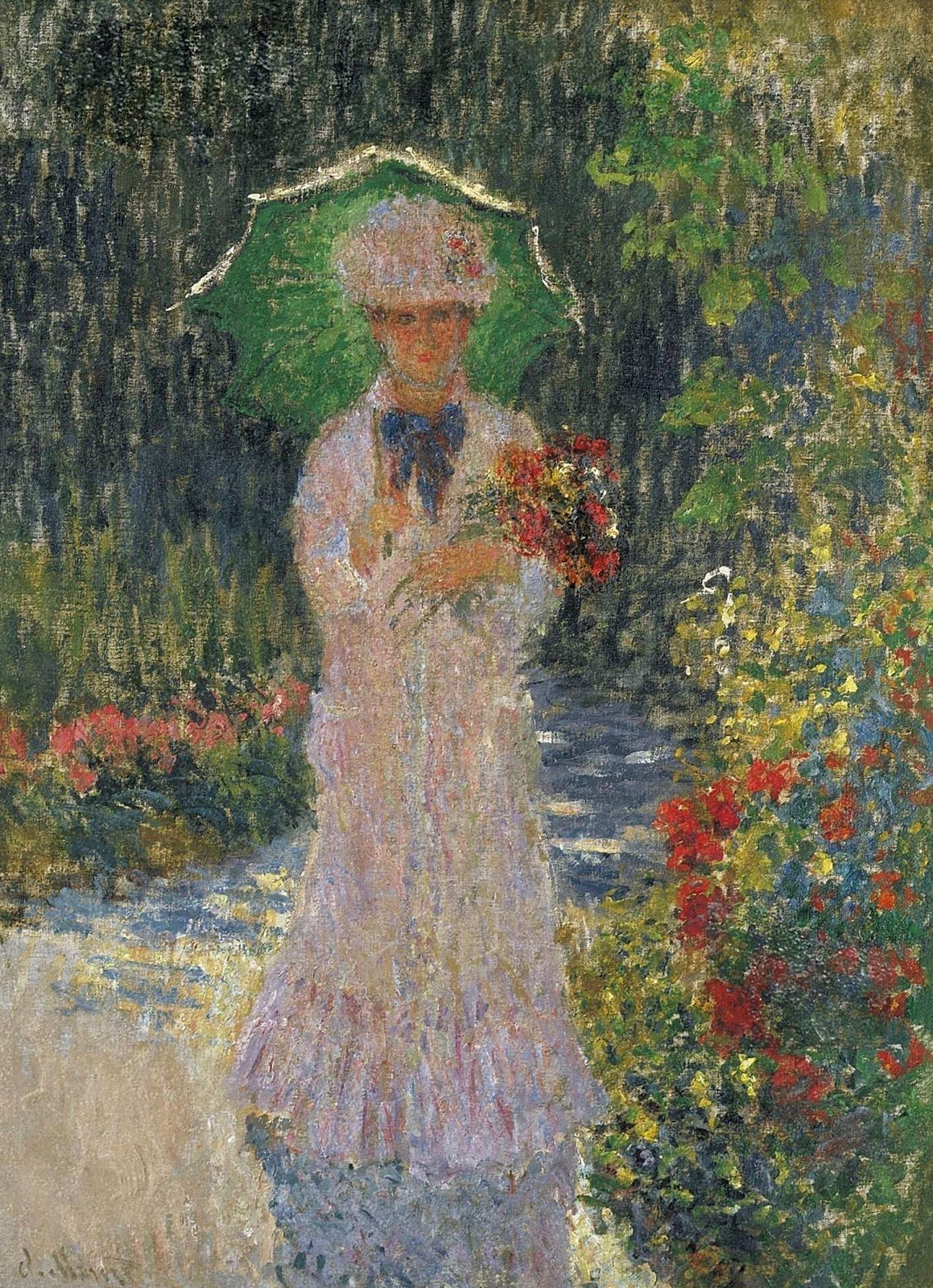 Camille with Green Parasol (1876) - Claude Monet Tablo