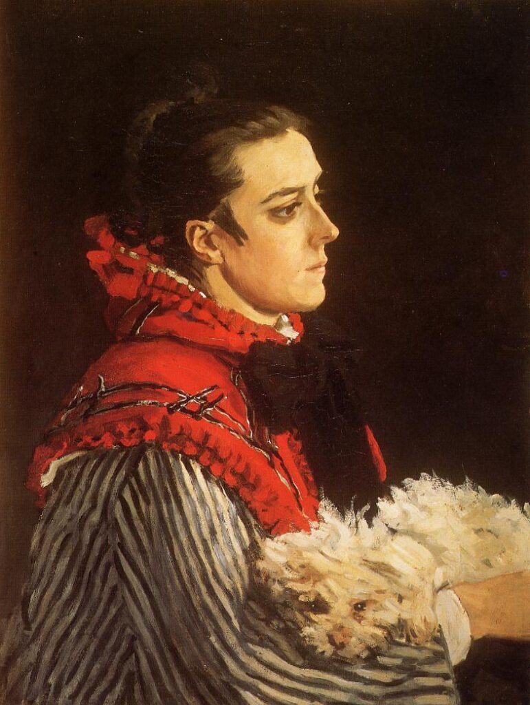 Camille with a Small Dog (1866) - Claude Monet Tablo