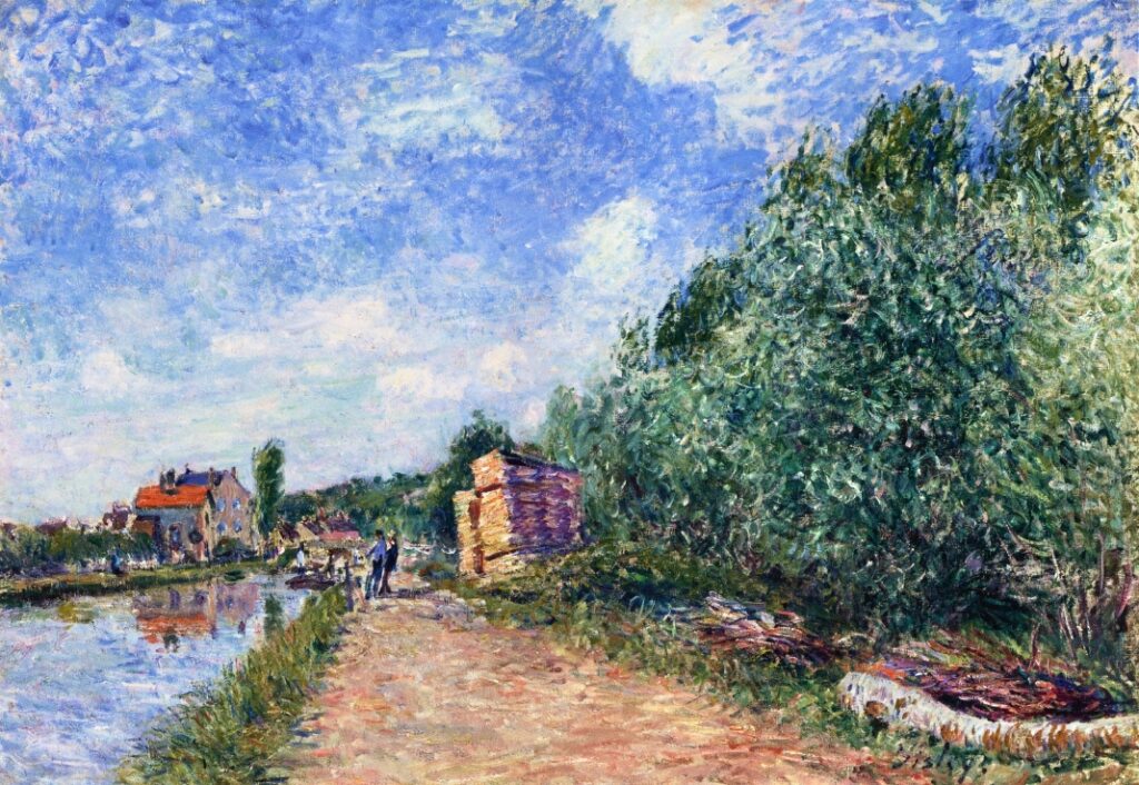 Canal du Loing Chemin de Halage (1882) - Alfred Sisley Tablo