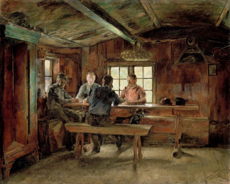 Card Players (1897) - Harriet Backer Tablo