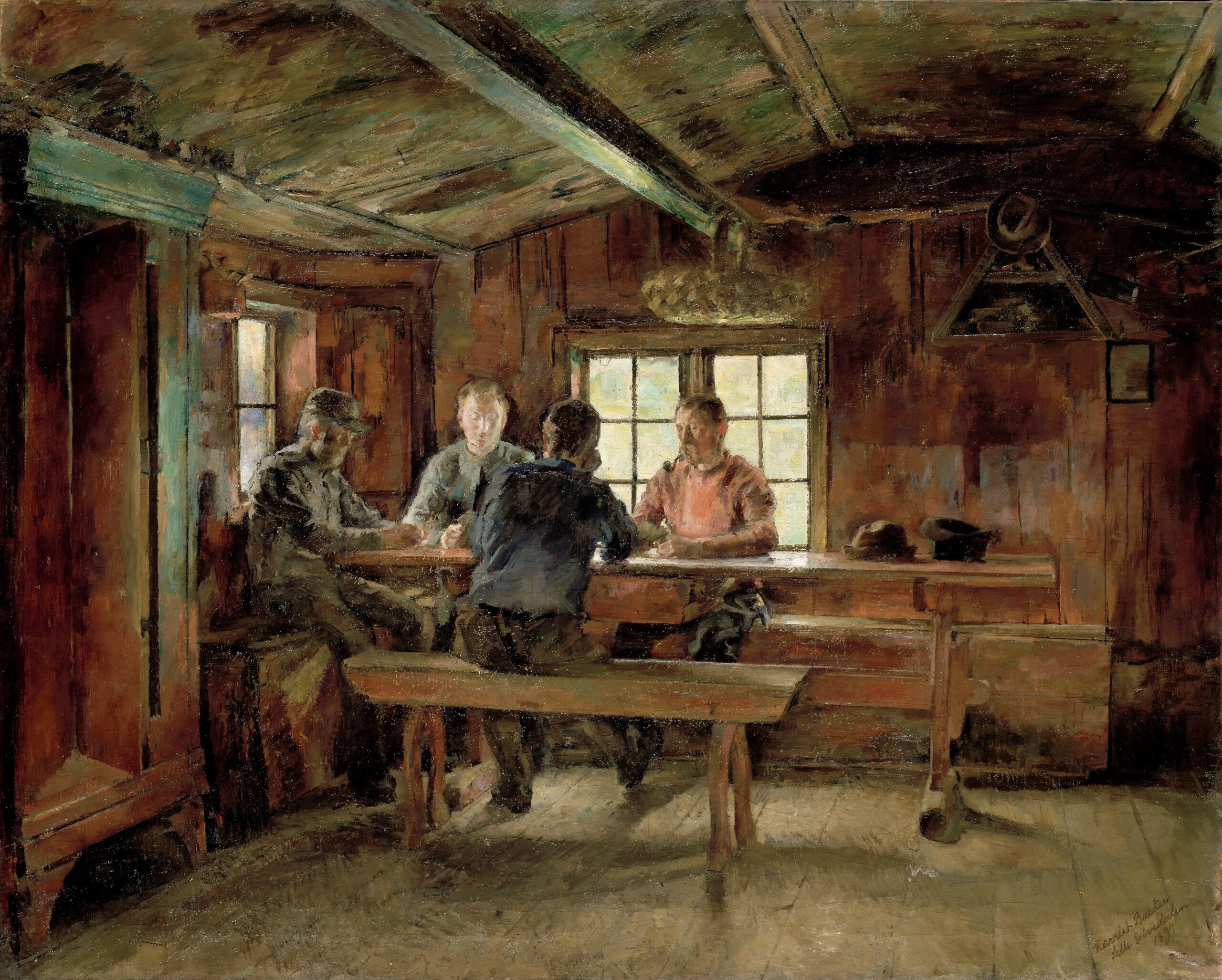 Card Players (1897) - Harriet Backer Tablo