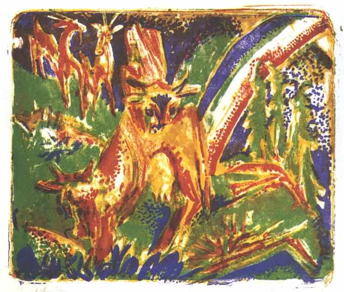 Cattles under a Rainbow - Ernst Ludwig Kirchner Tablo