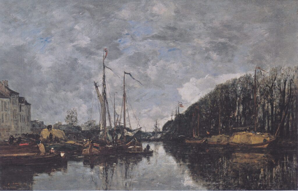 Channel at Allèe Verte in Brussels (1871) – Eugène Boudin Tablo