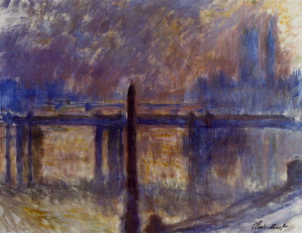 Charing Cross Bridge, Cleopatra's Needle (1899) - Claude Monet Tablo