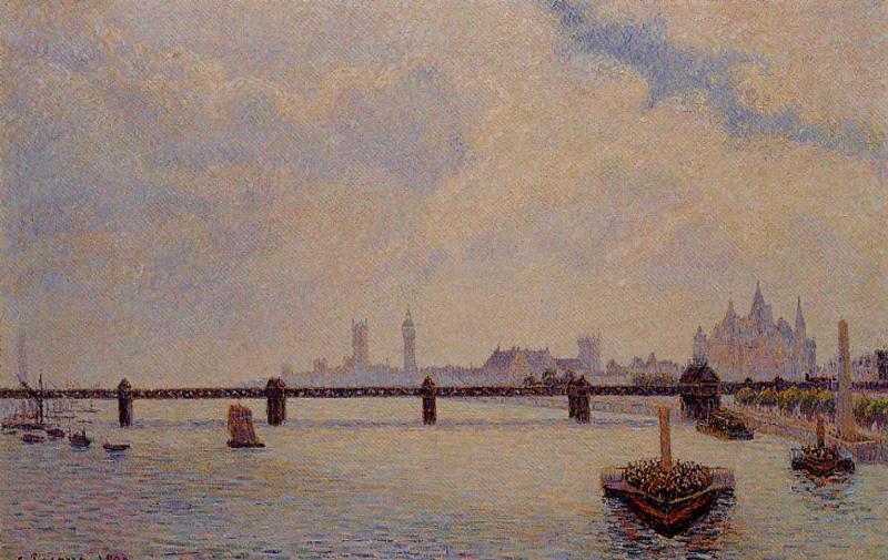 Charing Cross Bridge, London (1890) - Camille Pissarro Tablo