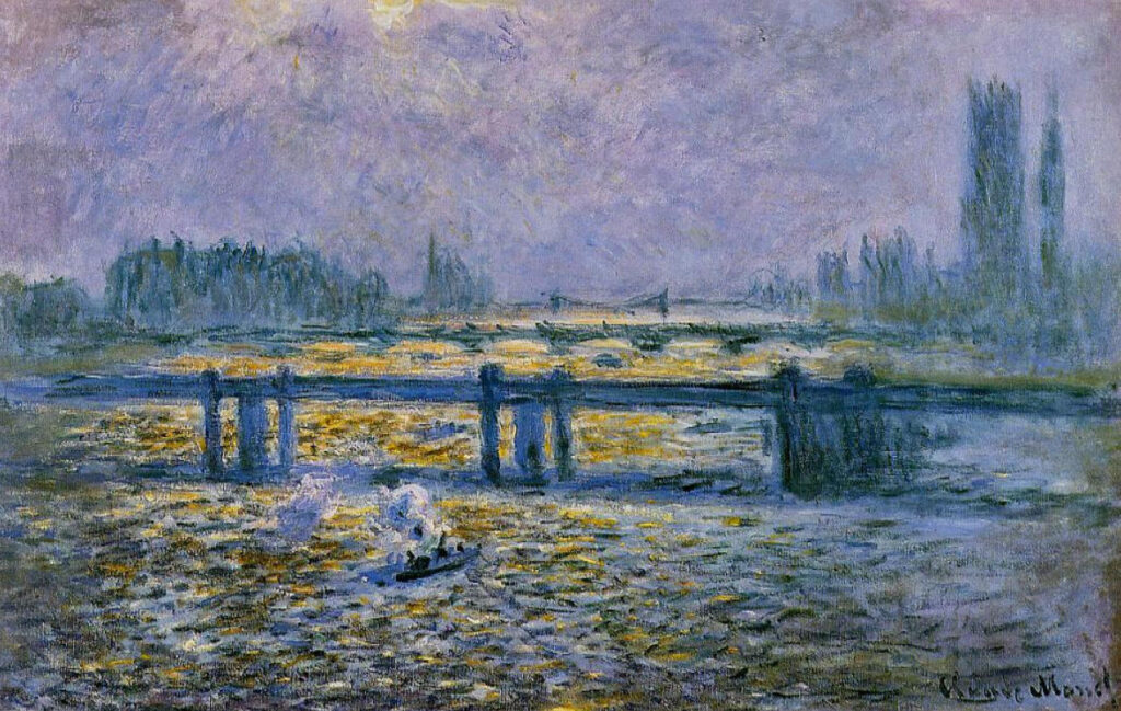 Charing Cross Bridge, Reflections on the Thames (1899) - Claude Monet Tablo