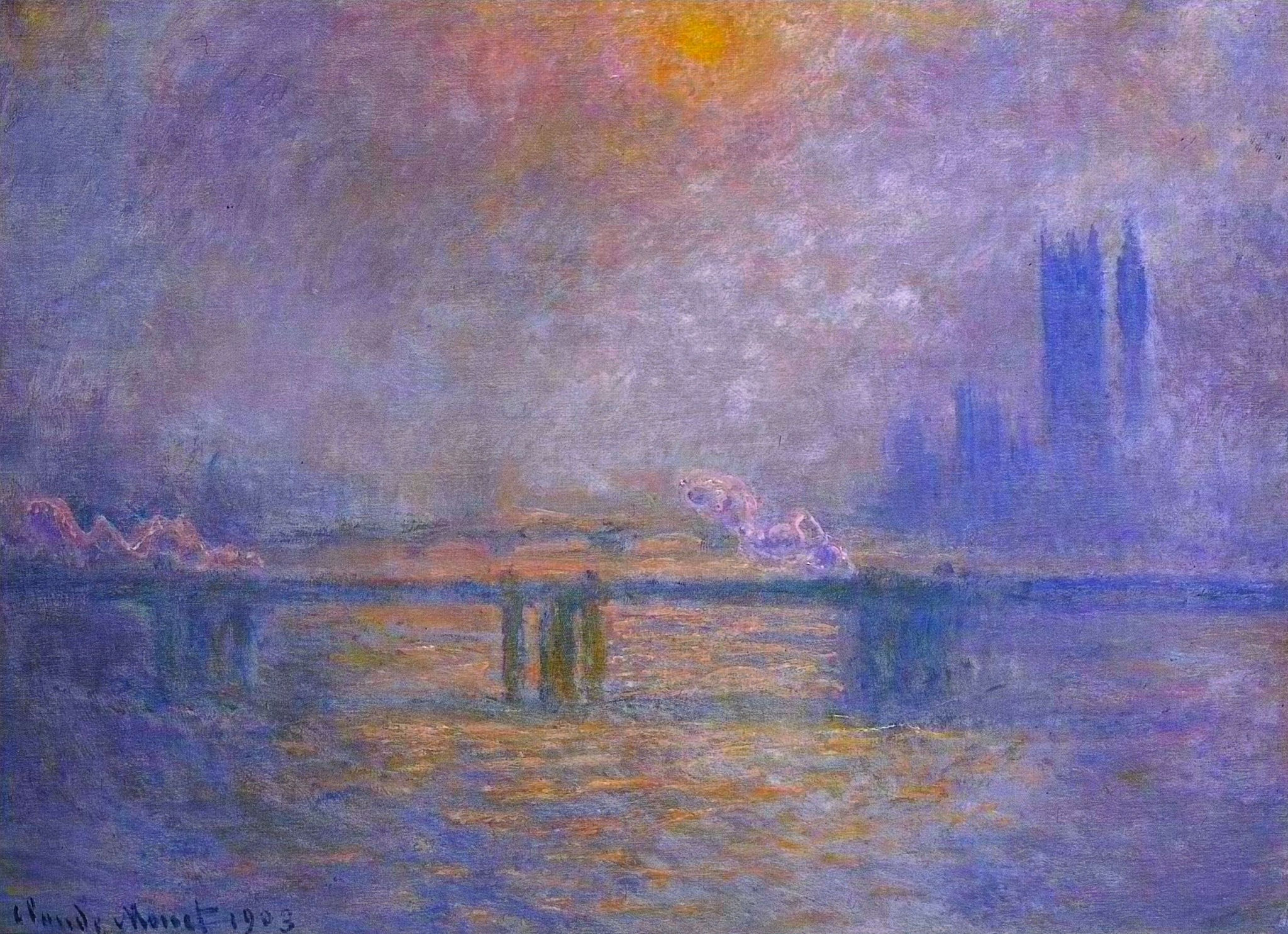 Charing Cross Bridge, The Thames 02 (1903) - Claude Monet Tablo